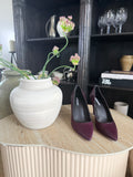 Plum Pony Hair Heels