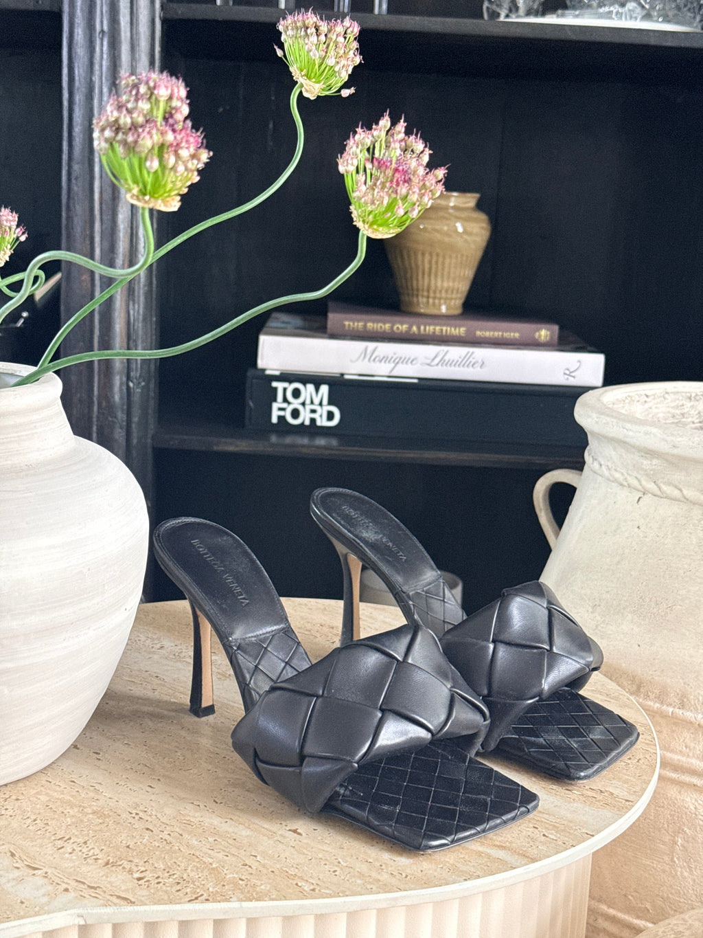 BOTTEGA VENETA Lido intrecciato leather mules